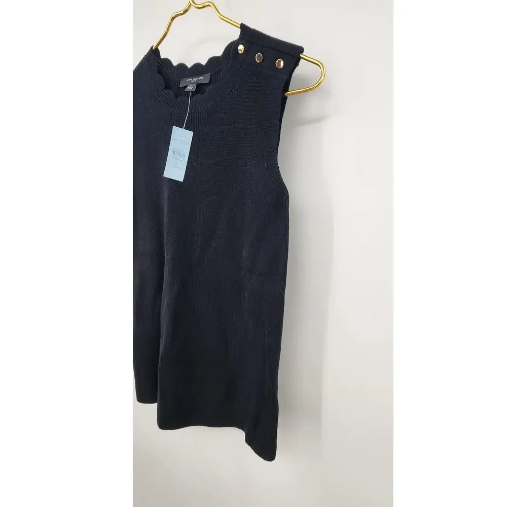 New NWT Ann‎ Taylor Petite Black Sleeveless Sweater Shirt Top Size Small Petite - Picture 5 of 8